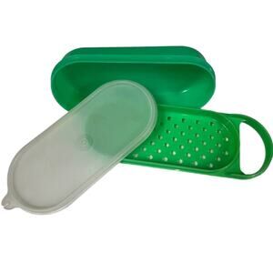 Tupperware Vintage 3 Piece Grater Zester Shredder in 1970's Jadeite Green